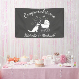 Golden Retriever Dog Baby shower Genderneutraal Spandoek
