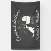 Golden Retriever Dog Baby shower Genderneutraal Spandoek (Verticaal)