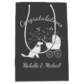 Golden Retriever Dog Baby shower Medium Cadeauzakje (Voorkant)