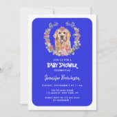 Golden Retriever Dog Baby shower Navy Kaart (Voorkant)