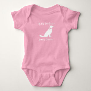 Golden Retriever Dog Baby shower roze meisje Romper