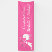 Golden Retriever Dog Baby shower roze meisje Spandoek (Verticaal)