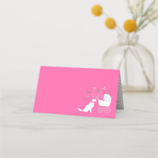 Golden Retriever Dog Baby shower Roze Plaatskaartje