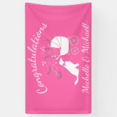 Golden Retriever Dog Baby shower Roze Spandoek (Verticaal)