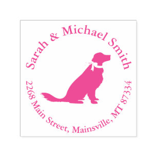 Golden Retriever Dog Baby shower Roze Zelfinktende Stempel