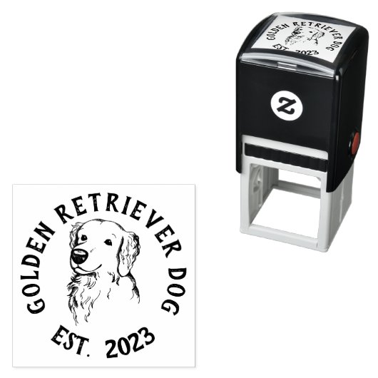 Golden Retriever Dog Branding Zelfinktende Stempel (In situ)
