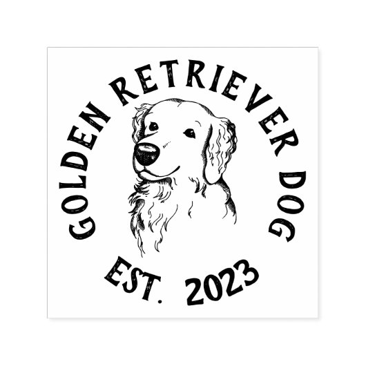 Golden Retriever Dog Branding Zelfinktende Stempel (Design)