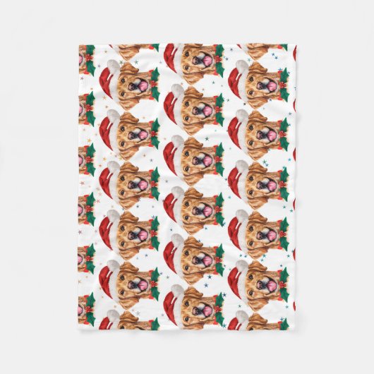 Golden Retriever Dog Breed Christmas Fleece Deken (Voorkant)