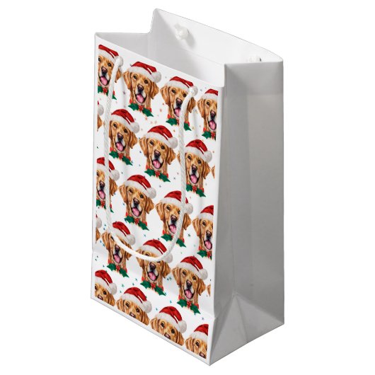 Golden Retriever Dog Breed Christmas Klein Cadeauzakje (Voorkant Gekanteld)