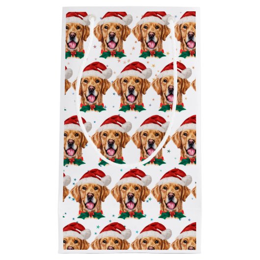 Golden Retriever Dog Breed Christmas Klein Cadeauzakje (Voorkant)