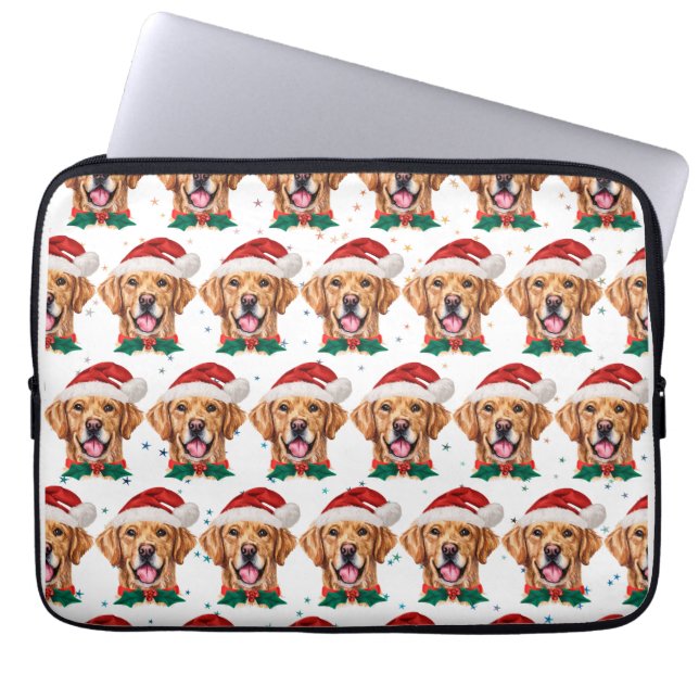 Golden Retriever Dog Breed Christmas Laptop Sleeve (Voorkant)