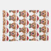 Golden Retriever Dog Breed Christmas Theedoek (Horizontaal)