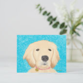 Golden Retriever Dog Briefkaart Blue Water (Staand voorkant)