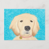 Golden Retriever Dog Briefkaart Blue Water (Voorkant)