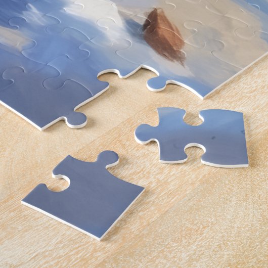 Golden Retriever Dog Carrying Christmas Angel Legpuzzel (Zijkant)