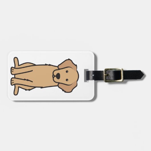 Golden Retriever Dog Cartoon Bagagelabel (Voorkant horizontaal)