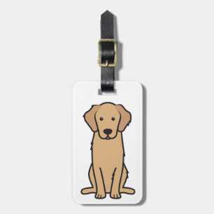 Golden Retriever Dog Cartoon Bagagelabel