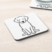 Golden Retriever Dog Cartoon Bier Onderzetter (Linkerzijde)