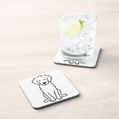 Golden Retriever Dog Cartoon Bier Onderzetter (Rechterzijde)