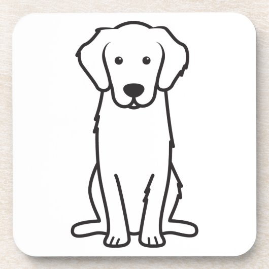 Golden Retriever Dog Cartoon Bier Onderzetter (Voorkant)