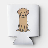 Golden Retriever Dog Cartoon Blikjeskoeler (Achterkant)