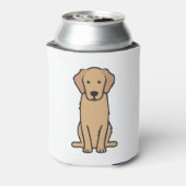 Golden Retriever Dog Cartoon Blikjeskoeler (Blikje Achterkant)