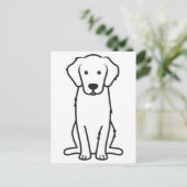Golden Retriever Dog Cartoon Briefkaart (Staand voorkant)