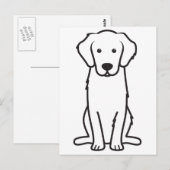 Golden Retriever Dog Cartoon Briefkaart (Voorkant / Achterkant)