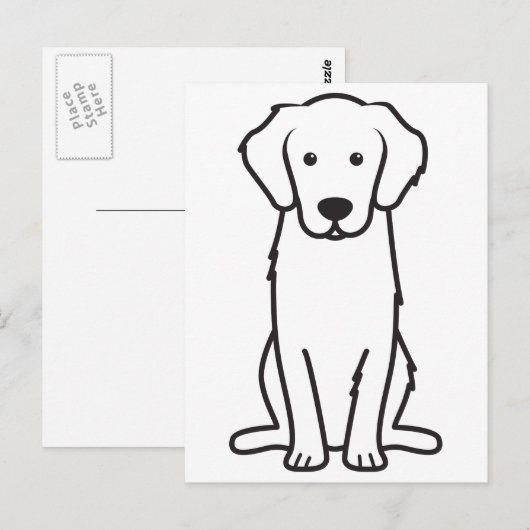 Golden Retriever Dog Cartoon Briefkaart (Voorkant / Achterkant)