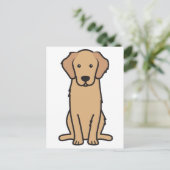 Golden Retriever Dog Cartoon Briefkaart (Staand voorkant)