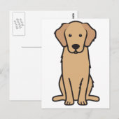 Golden Retriever Dog Cartoon Briefkaart (Voorkant / Achterkant)