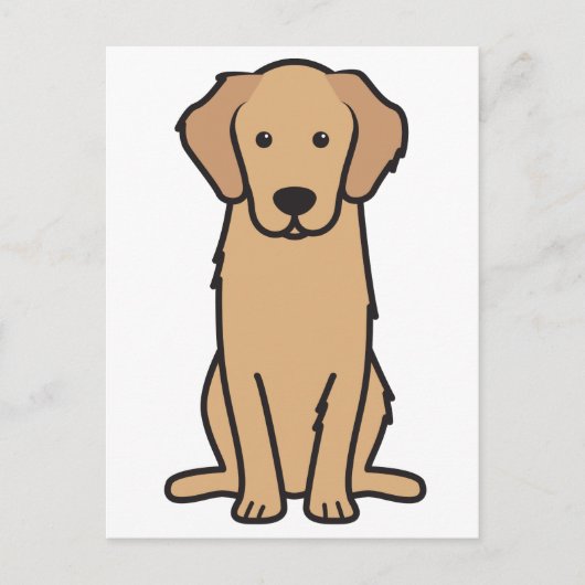 Golden Retriever Dog Cartoon Briefkaart (Voorkant)