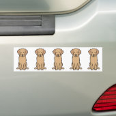 Golden Retriever Dog Cartoon Bumpersticker (Op auto)