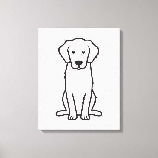 Golden Retriever Dog Cartoon Canvas Afdruk (Voorkant)