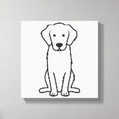Golden Retriever Dog Cartoon Canvas Afdruk (Voorkant)