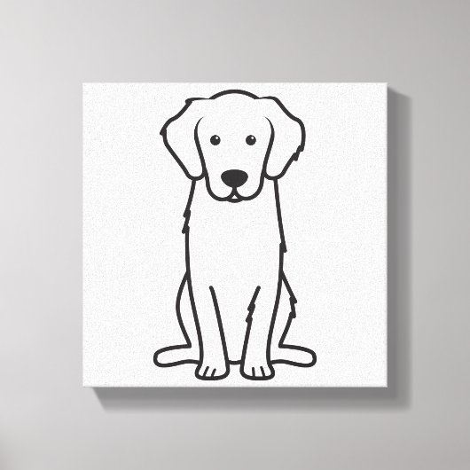 Golden Retriever Dog Cartoon Canvas Afdruk (Voorkant)