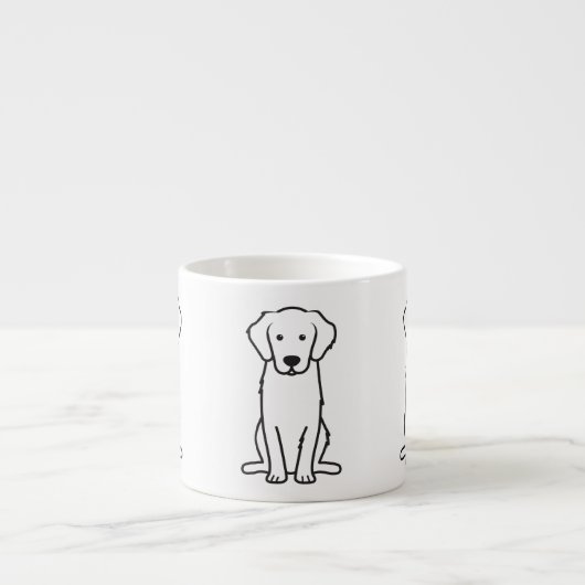 Golden Retriever Dog Cartoon Espresso Kop (Voorkant)