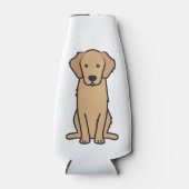 Golden Retriever Dog Cartoon Flesjeskoeler (Voorkant)