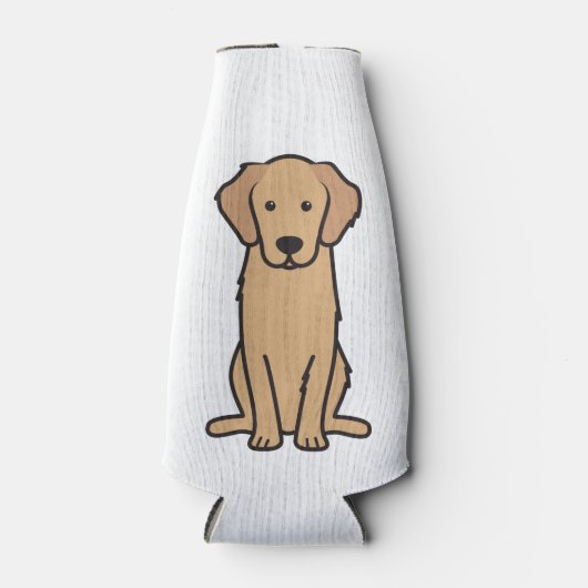 Golden Retriever Dog Cartoon Flesjeskoeler (Voorkant)