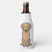 Golden Retriever Dog Cartoon Flesjeskoeler (Fles Voorkant)