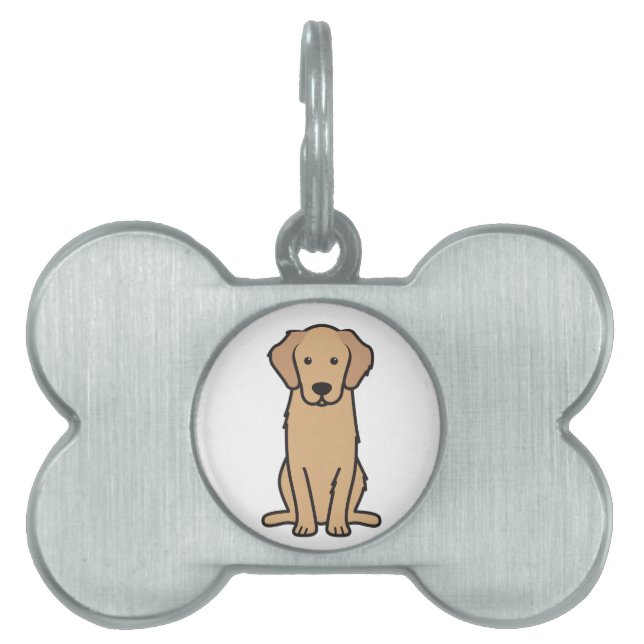 Golden Retriever Dog Cartoon Huisdieren Naamplaatje (voorkant)