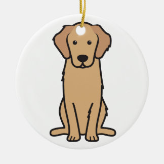 Golden Retriever Dog Cartoon Keramisch Ornament