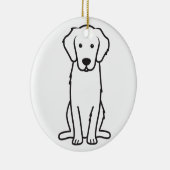 Golden Retriever Dog Cartoon Keramisch Ornament (Rechts)