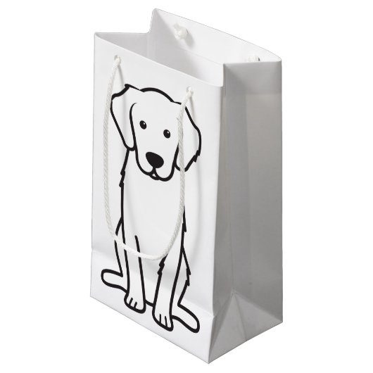 Golden Retriever Dog Cartoon Klein Cadeauzakje (Voorkant Gekanteld)