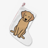 Golden Retriever Dog Cartoon Kleine Kerstsok (Voorkant (Hangend))
