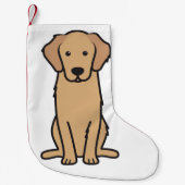 Golden Retriever Dog Cartoon Kleine Kerstsok (Voorkant)