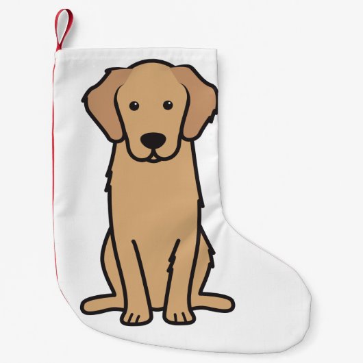 Golden Retriever Dog Cartoon Kleine Kerstsok (Voorkant)