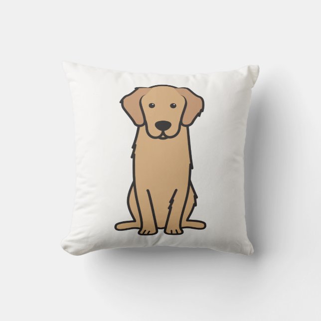 Golden Retriever Dog Cartoon Kussen (Voorkant)