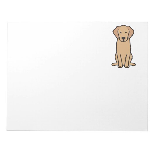 Golden Retriever Dog Cartoon Notitieblok (Voorkant)