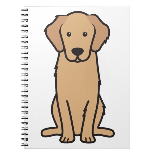 Golden Retriever Dog Cartoon Notitieboek (Voorkant)